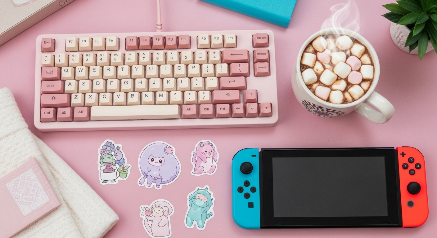 A cozy gaming setup representing the modern aesthetic of Girls Games